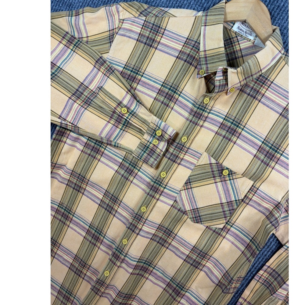 Vintage 80 Missoni for Neiman Marcus Shirt Men 54 Plaid Button Down Shirt Italy